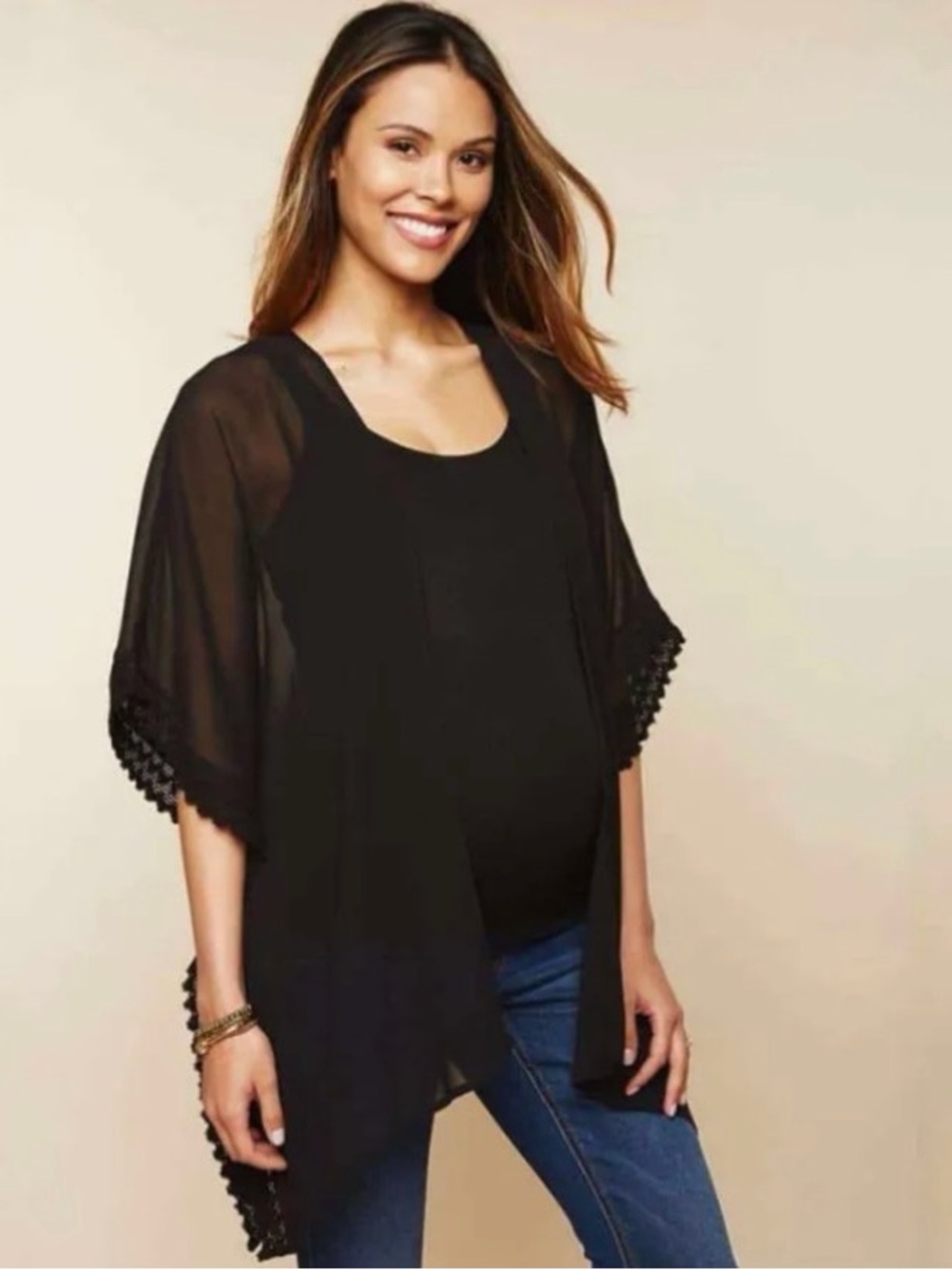 Motherhood Maternity Sheer Kimono Style Coverup One Size - NWT